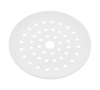 COMPUKAS Plato de Vapor de Cerámica para Albóndigas Gran Capacidad, Fácil de Limpiar y Seguro para Uso en Casa, Diseño Blanco y Superficie Lisa