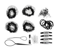COMPUKAS Redes Invisibles Cabello Negro, Elásticas y Transpirables, Accesorio Adecuado para Moños de Ballet en Competencias de Danza