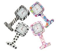 COMPUKAS Reloj de Bolsillo de Enfermera de Silicona, 4 Piezas, Visualización Clara y Cronometraje Preciso para Ocasiones Médicas y Exámenes