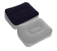 COMPUKAS Reposapiés de Viaje Portátil Inflable para Hombre y Mujer, 2 Unidades, Cojín Relajante de PVC Flocado, Cómodo y Mejora la Circulación para Casa y Oficina
