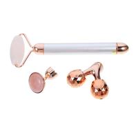 COMPUKAS Rodillo de Jade Auténtico para Masaje Facial de Cristal y Aleación, Reduce Ojeras y Arrugas, Adecuado para Cuidado Piel del Rostro