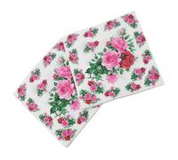 COMPUKAS Servilletas de Papel Diseño Único y Patrón de Flores 20 Estampado Floral Rosa Tamaño 33x33cm para Decoración de Bodas y Cumpleaños