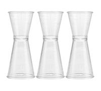 COMPUKAS Set de 3 Vasos Medidores de Plástico Doble Cara para Coctelería, Alta Dureza y Medición Precisa, Adecuado para Ktv y Restaurantes Reutilizable