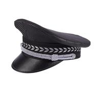COMPUKAS Sombrero de Guardia Negro Diseño de Malla Transpirable y Tejido de Algodón-poliéster, Cómodo para Usar en Actuaciones Escénicas y Eventos