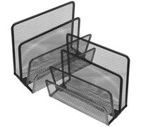 COMPUKAS Soporte de Malla Metálica para Documentos y Revistas 2 Piezas, Organizador Resistente para Libros y Papeles de Oficina, Revistero de Escritorio Multifuncional para Hogar y Oficina