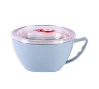COMPUKAS Tazón de Acero Inoxidable con Asa y Tapa, Recipiente Aislante para Sopa y Pasta, Adecuado para Oficina y Estudio, Diseño Redondo y Duradero Color Aleatorio