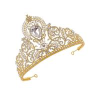 COMPUKAS Tiara Barroca de Gemas de Imitación para Novia Incrustación de Rhinestones, Diseño Lujoso y Elegante para Mujeres y Damas en Bodas