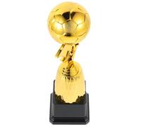 COMPUKAS Trofeo Premio Detallado y Refinado Diseño Creativo Dorado de Fútbol de Plástico y Forma de Balón Partidos y Competiciones de Clubes Reutilizable