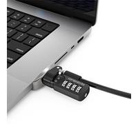 MacLocks Adaptador Ledge Lock para MacBook Pro 16 pulgadas M1–M4 con candado de cable Plateado
