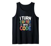 Computadora "Convierto el café en código" Nerd Camiseta sin Mangas