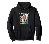 Computadora "Convierto el café en código" Nerd Sudadera con Capucha
