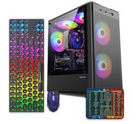 Computadora de escritorio preconstruida para juegos, Intel Core i5 a 3.6 GHz, tarjeta gráfica RX560 con memoria de video GDDR5 de 4 GB, 16 GB de RAM, SSD de 512 GB, WiFi 5.0, ventilador RGB x5