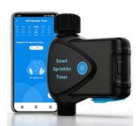 Computadora de Riego WiFi, Temporizador de Riego Inteligente con Medición de Consumo de Agua, Control Remoto por App, Función de Retardo de Lluvia, Temporizador Automático de Grifo para BalcónJardín