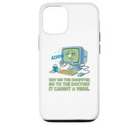 Computadora enferma Atrapado Virus Ver Doctor papá Broma Divertido Juego de Palabras Carcasa para iPhone 12/12 Pro