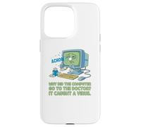 Computadora enferma Atrapado Virus Ver Doctor papá Broma Divertido Juego de Palabras Carcasa para iPhone 15 Pro MAX