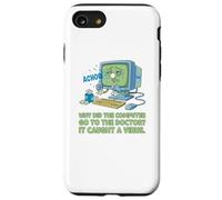 Computadora enferma Atrapado Virus Ver Doctor papá Broma Divertido Juego de Palabras Carcasa para iPhone SE (2020) / 7/8