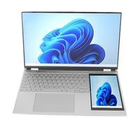 Computadora Portátil de Pantalla Doble, 1920x1080 15.6 Pulgadas IPS 1280x800 Pantalla Táctil IPS de 7 Pulgadas 16GB Computadora Portátil para el Trabajo (16GB+2TB Enchufe de la UE)