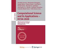 Computational Science and Its Applications - ICCSA 2020: 20th International Conference, Cagliari, Italy, July 1-4, 2020, Proceedings, Part V
