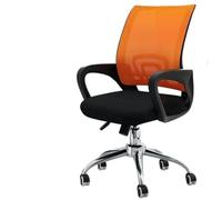 Computer Chair Comfortable Chair Long Periods Sitting Home Office Swivel Wheels Gaming Chairs Dormitory Chairs Height Adjustable Office(Not Can Recline/Orange Color)