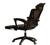 Computer Chair Office Chair Ergonomic Chairs Dormitory Student Study Chairs Backrest Seat Lumbar Support Height Adjustable Gaming(Black Frame Black Mesh with Footrest)