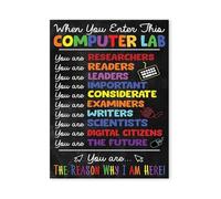 Computer Class Rules Chart When You Enter The Expectations Digital Citizenship Guide Keyboard Shortcuts For STEM Teacher Decor(Framed,08x12inch(20x30cm))