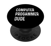 Computer Dude Distressed Code Script Funcional de procedimiento PopSockets PopGrip Adhesivo