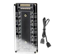 Computer Fan Hub, ARGB PC Case, Game Computer Lights Stability PC Fan Hub Lights Strip, Portability Chassis Controller Fan and Light Hub, LED Light Controller for Computers, Black
