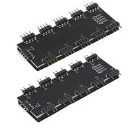 Computer Fan RGB Hub, ASHATA Computer 10-Channel RGB Hub, PC MOD Motherboard RGB Fan Extension Cable, RGB LED Splitter Hub, Adecuado para PC Desktop Computer Motherboard(5V 3-Pin)