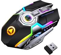 Computer Mouse Wireless Mouse Silent Gaming Optical USB Rechargeable Mice with Backlit Lights Black Professional process