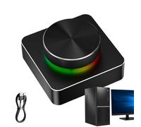 Computer Volume Control Knob - Botón de audio inalámbrico, botón programable, Seven Lighting Modes, Codificador de alta precisión, diseño ergonómico, material duradero | Configuración de teatro en