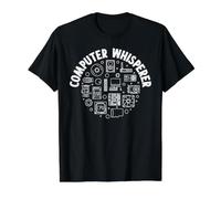 Computer Whisperer Especialista en Soporte Técnico Camiseta gráfica económica, Hombre, Negro, XL