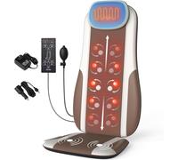 comrelax Shiatsu - Masajeador de espalda con calor, cojín de asiento de masaje para aliviar el estrés, amasamiento de tejido profundo y rodillo,