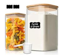 Comsaf Tarros de Cristal con Tapa, Frascos de Vidrio con Tapa, 1100-3400 ml, Set de 2 Piezas, Adecuado para Macarrones, Rodajas de Piña Deshidratadas, Caldo Concentrado de Pollo