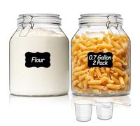 ComSaf Tarros de vidrio con tapa hermética de 86 onzas, tarros Mason de boca ancha, tarros de conservas, recipientes de almacenamiento de vidrio grandes con tapas, recipientes de almacenamiento de