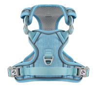 COMSLE Arnes Perro Grande Mediano Pequeño sin Tirones, Arnes Antitirones Antiescape Perro Ajustable Reflectante, Acolchado Cómodo Apto para Adiestramiento, Azul Claro, S