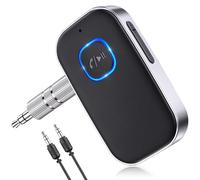 COMSOON Bluetooth 5.0 Receiver for Car, Noise Cancelling Bluetooth AUX Adapter, Bluetooth Music Receiver for Home Stereo/Wired Headphones/Hands-Free Call,16H Battery Life-Black+Silver
