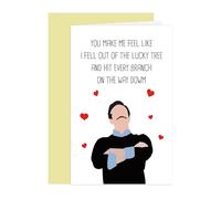 Comting Ted Lucky Tree - Tarjeta romántica con citas de árbol de la suerte, tarjeta romántica para el día de San Valentín para marido, novio, tarjeta de amor con humor, divertida tarjeta de