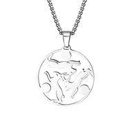 COMTRUDE Talismán de protección buena suerte riqueza sello de Salomon collares de acero inoxidable colgantes mujeres hombres joyería, Metal, no conocido