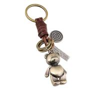 COMUNICA Llavero de mujer osito de metal y cuero con frase motivacional regalos originales para coche casa y oficina regalo mejor amiga, acero, 1