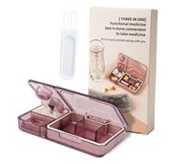 COMVASTARS Pastillero diario Machacador de pastillas Pill Cutter Multifunción 3 en 1 Cortador Pastillas Tablet Splitter Medicación Grinder Medicine Storage Organizer Para Viajes y Uso Diario (Púrpura)