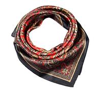 COMVIP Hombres La seda del verano de Protección Solar satén del cuello del cuadrado de la bufanda del pañuelo 60 * 60cm Red Totem