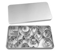 Comzantor 30 Piezas Moldes Galletas Acero Inoxidable, 10 Formas Cortadores de Galletas de Metal, Cookies Cutter con Caja de Almacenamiento, Accesorios para Hornear, para Fondant, Pasteles, Frutas