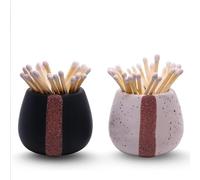 COMZPLIFE 2 soportes de cerámica para cerillas con golpeador, decoración decorativa para el hogar, regalos (coincidencias no incluidas)