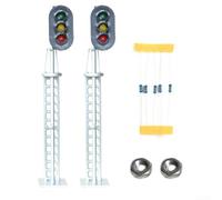 Con 3 Aspectos Modelo Ferrocarril Luces Plata 2 Tren O Escala Led Pack Bloque Señales Diseños para 12v16v Dc Resistencias Accesorios