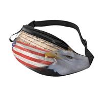 con Agujero De Auriculares Riñonera De Marcha Águila De La Constitución Y Bandera Estadounidense Riñoneras Hombre Ligera Bolsos Bandolera para Fiesta Correr Viajar 14X35Cm