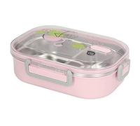 con aislamiento térmico, estilo ilustrativo, revestimiento de compartimento, sello de silicona, de acero inoxidable, escolar para niños Pájaro rosa transparente