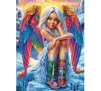 con alas de ángel Puzzle 500 Piezas Desafío Intelectual Avanzado Rompecabezas para Adultos Obra De Arte Colorido DIY Creativo Decoración Hogar 500 PCS