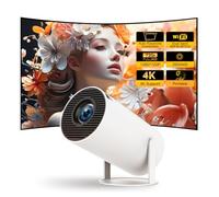 Con Android TV: Mini proyector de rotación de 270° con Bluetooth y WiFi 6, LYNCAST Auto Keystone Proyector portátil 1080p 4K compatible con proyector HY300pro para teléfono/TV Stick/HDMI/PS5/IOS