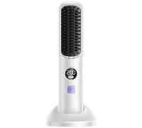 Con base de carga y cable de carga, plancha de pelo inalámbrica con pantalla digital, batería de 2000 mAh, cinco ajustes de temperatura, mini cepillo iónico portátil para cabello sano y ooth