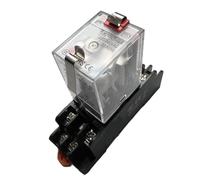 Con botón de prueba CA 220 V CC 12 V 24 V 5 A bobina pequeño relé intermedio baja potencia 2 grupos de 8 pines(Only Relay,DC220V)